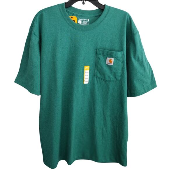 Carhartt NEW Green Loose-Fit Heavyweight Short-Slv Pocket TShirt Tee Men's Large - Picture 1 of 7